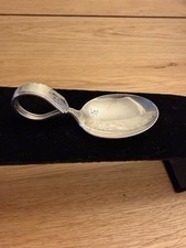 Vintage Gorham Sterling Silver Bent Loop Handle Baby Spoon   Monogrammed 15.3g