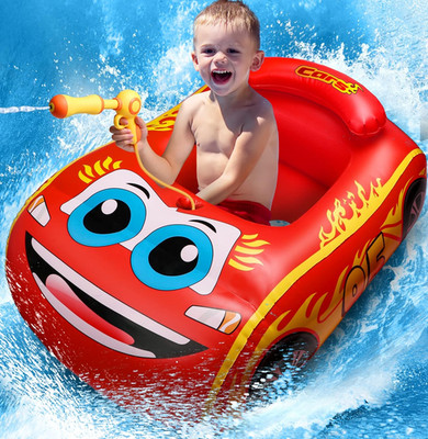 Kids Pool Float with Water Gun - Inflatable Ride-On Swimming Toy for Boys Aged 3