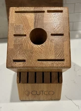 Cutco Homemaker 13 Slot Knife Block Steak Slots Honey Oak Wood USA Pre Owned