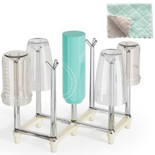Marbrasse Retractable Cup Drying Rack, Drinking Glass and Sports Bottle Drain...