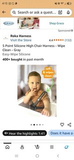 Roka 5 Pt Highchair Harness For Babies/Toddlers Extra Safe!