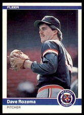 1984 Fleer Dave Rozema . Detroit Tigers #90.
