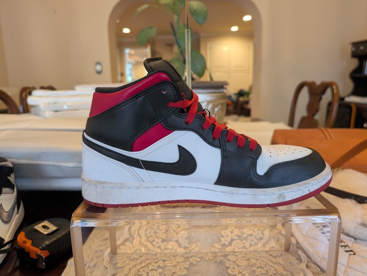 Air Jordan 1 Mid White Black Gym Red DQ8426-106 Size 9.5 Men | eBay
