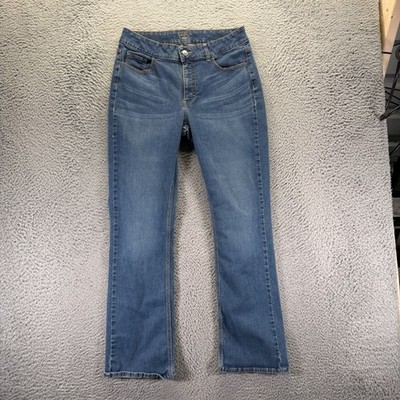Riders By Lee Jeans Womens 14 Blue Cotton Denim Straight Faded Workwear Stretch
