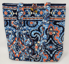Vera Bradley Paisley Shoulder Bag Tortoise Toggle Quilted Coastal Tote