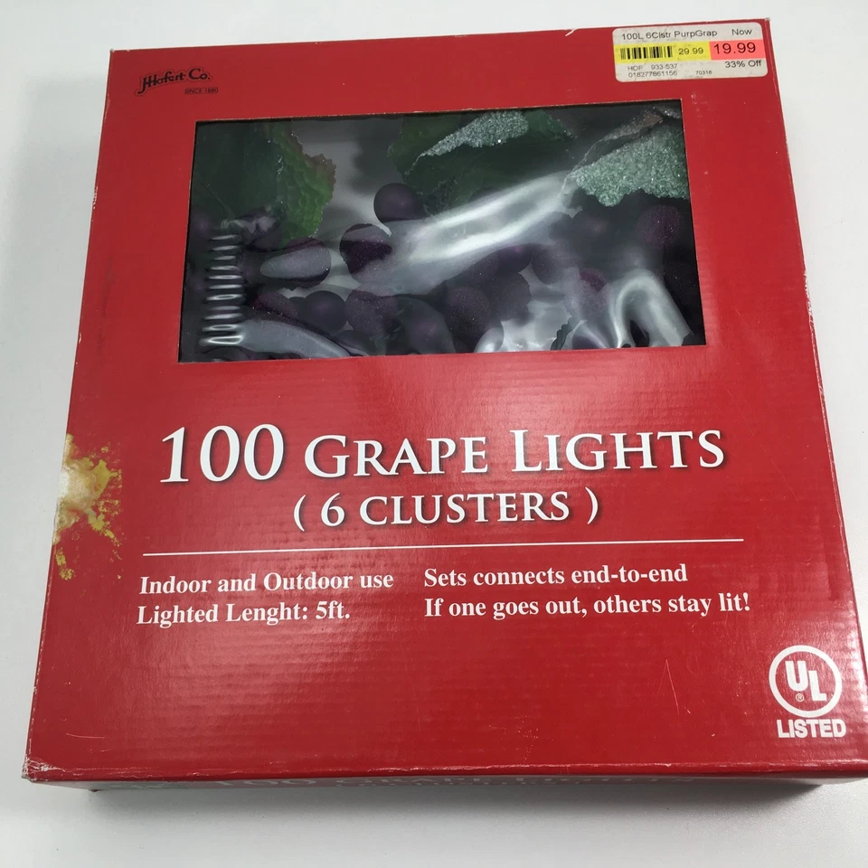 (Juego de 3) Luces de uva moradas vintage 6 racimo 300 luces 6115-P interior/exterior Foto 4 de 4