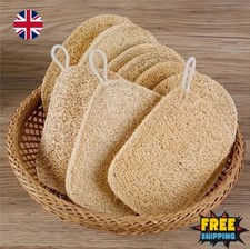 6pcs Natural Loofah Sponges Bamboo Fibre Body Exfoliating Scrubber for Shower Ba