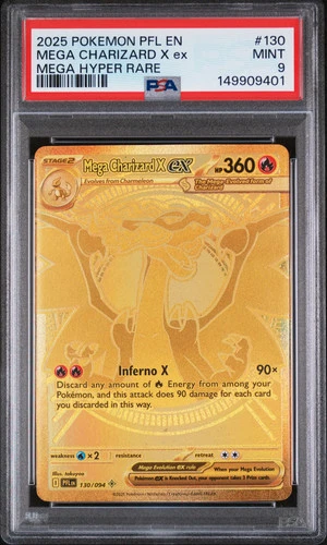 2025 Pokemon PFL EN-Phantasmal Flames Mega Charizard X EX Mega HR PSA 9 #130