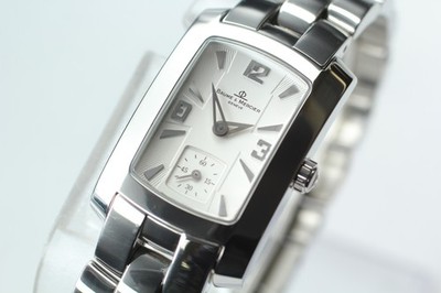 [mit Box] Baume & Mercier Geneve 65309 Qz weißes Zifferblatt kleine Sekunde D...