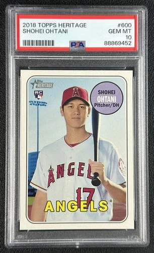 SHOHEI OHTANI PSA 10 2018 TOPPS HERITAGE #600 ROOKIE RC ANGELS 9452