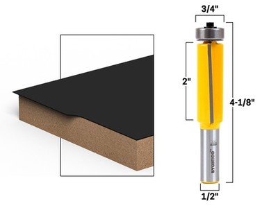 2'' Down Shear Flush Trim Router Bit - 1/2'' Shank - Yonico 14127
