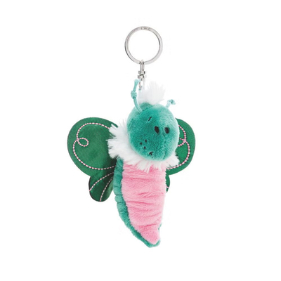 NICI 10cm Fribies Butterfly Green Plush Keychain Cute Key Ring Bag