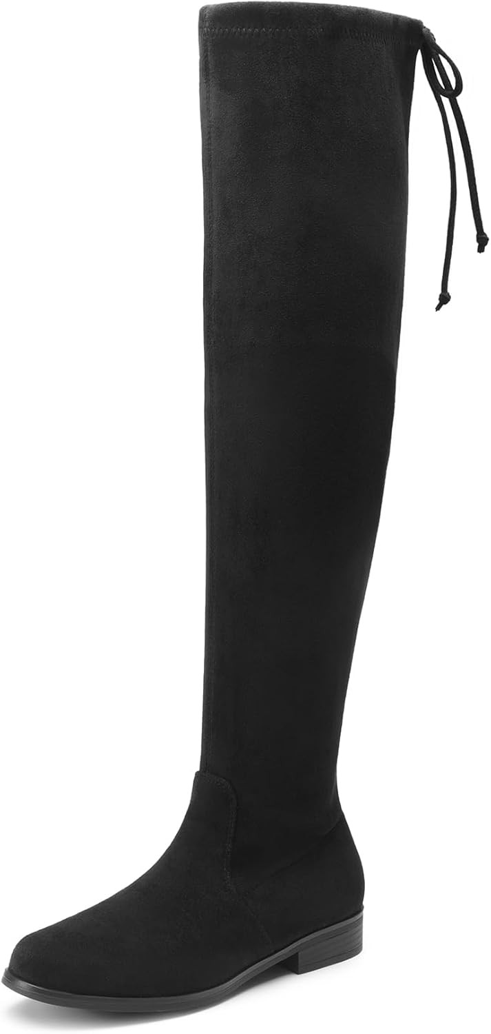 Dream Pairs Women’s Thigh High Boots with Low Block Heel for Casual Style