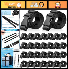 30 Pack Adjustable Luggage Straps 78"x1" Utility Packing Straps with Buckles
