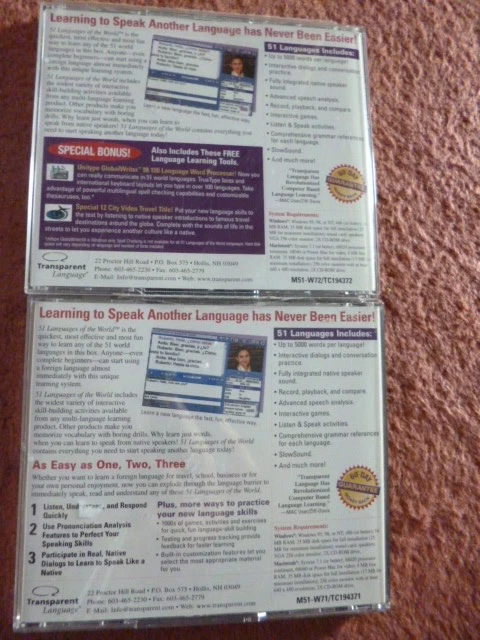 4 set CD rom 51 Languages of the world Transparent Language - Image 2 of 4