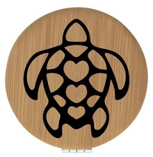 Enthoozies Turtle Laser Engraved Leatherette Compact Mirror - Stylish and