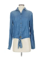Harper Women Blue Long Sleeve Button-Down Shirt XS