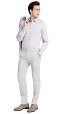 Calvin Klein Mens Slim fit Dress Pants 38W X 32L Light Grey Solid