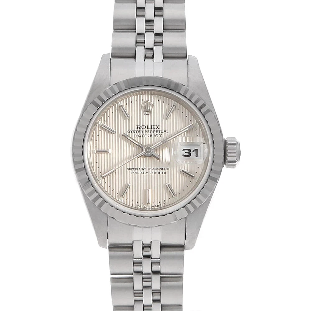 Rolex — ROLEX Datejust 69174 Silver Tapestry Bar U Number second hand Women