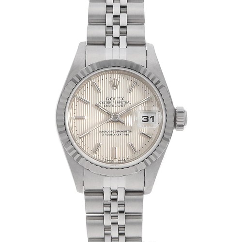 ROLEX Datejust 69174 Silver Tapestry Bar U Number second hand Women