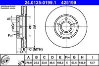 2 X Bremsscheibe ATE 24.0125-0199.1 FüR Ford C-Max II