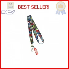 Marvel Comic Book Graphic Lanyard ID Badge Holder and 2" Rubber Charm