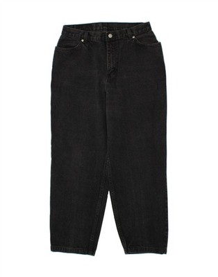 FADED GLORY Damen High Waist Tapered Jeans US 14 Large W30 L27 Schwarz OS02