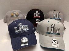Cinco sombreros diferentes del Super Bowl 47 marca nuevos con etiquetas Super Bowl 50 a 54