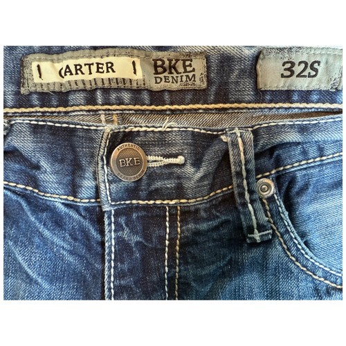 BKE Carter Pierna Recta Para Hombre 32R Hebilla Bigotes Punto Pesado 32x29 Envejecido - Imagen 3 de 4