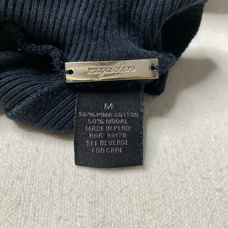 Top magaschoni para mujer talla M negro acanalado cuello falso sin mangas elástico Foto 4 de 4