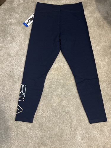 Fila Women's Running Training Leggings Size Large Cotton Blue Peacoat - Picture 9 of 10