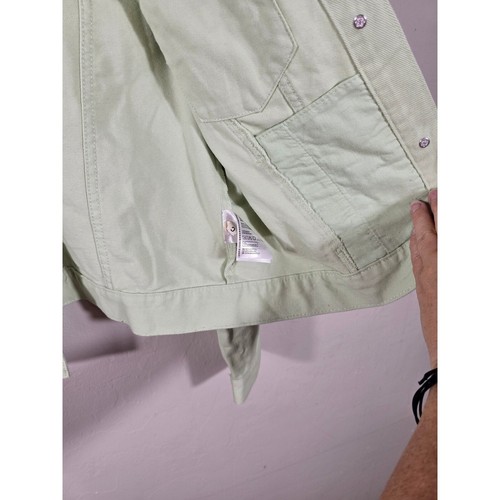 H&M Denim Jacket - Light Green, Button Front, Long Sleeve, Kids Size S - Picture 4 of 5