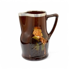 George V Royal Doulton, George Betjemann Kingsware proverb pitcher, sterling rim