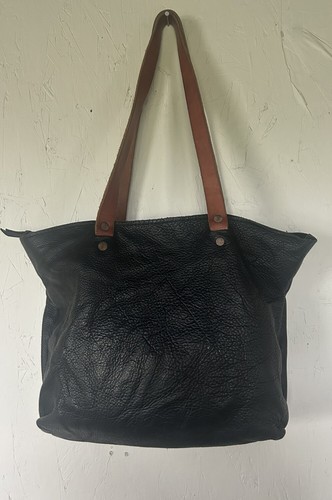 Panhandle Red Leather Company Black Leather Tote Bag pockets, copper Large USA - Picture 3 of 8
