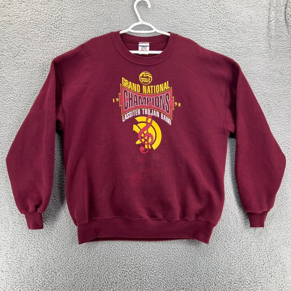 Vintage JERZEES LASSITER TROJAN BAND Sweatshirt Mens XL Crewneck 