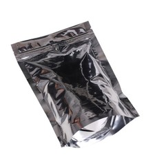 100x Shiny Silver Metallic Mylar Stand Up Reclosable Bags 16x24cm 6.25x9.5in