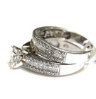GIA 14k white gold 2.22ct round diamond engagement ring wedding band 6.2g 6 — photo 4