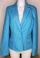 VTG Renfrew Collection Ladies Blazer Sky Blue 2 Button Box Seat Flap Pocket Sz 6