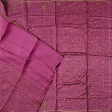 Vintage Pink Sarees 100 Pure Silk Hand Embroidered Sari 5YD Decor Craft Fabric