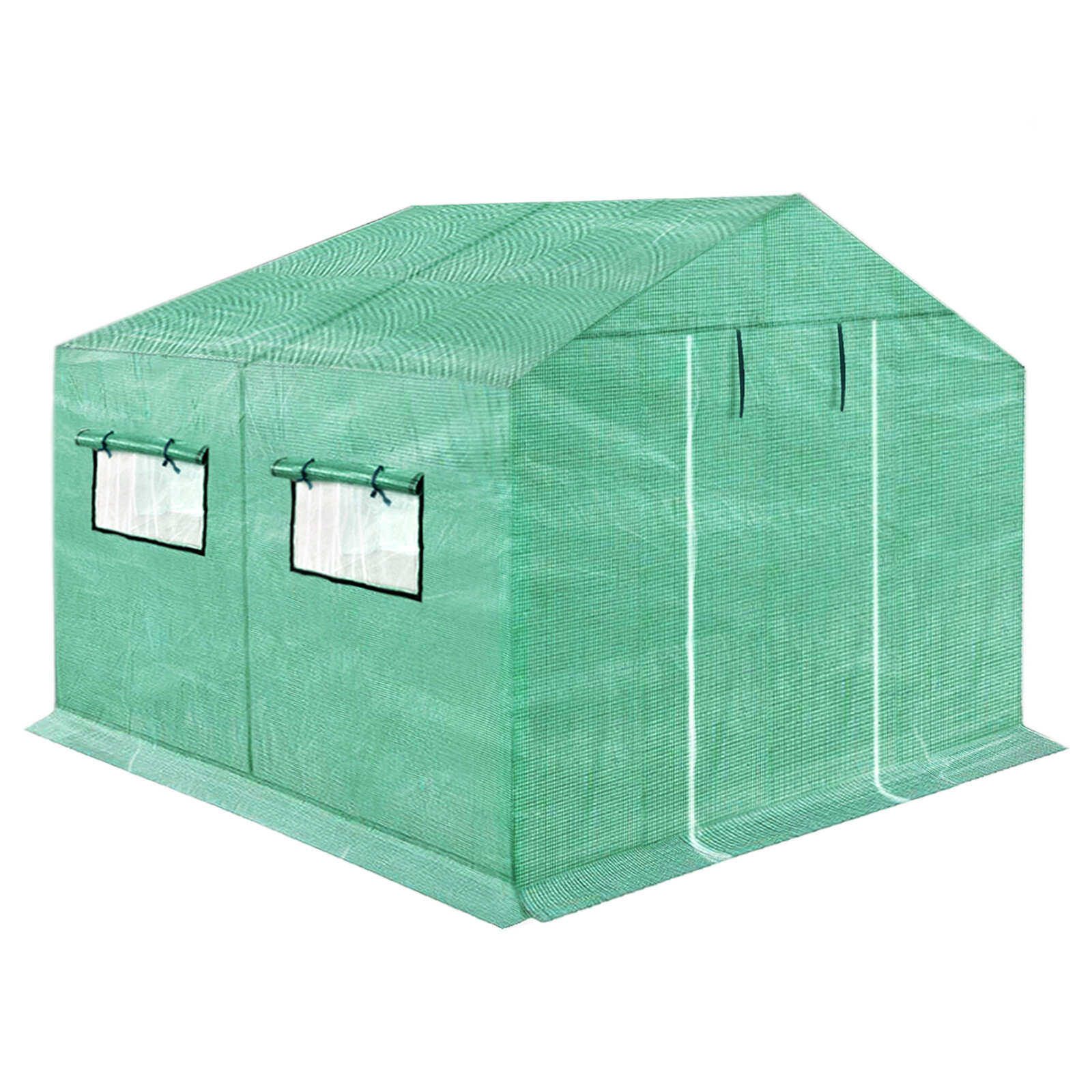 Walkin Garden Greenhouse with Windows Galvanized Steel Waterproof