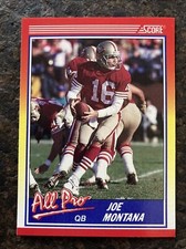 JOE MONTANA 1990 Score All Pro (Red Dot Error Card)