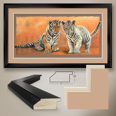 44W''x26H'' SIS RANTHAMBORE SINGALILA by DANIELLE BECK DOUBLE MATTE, GLASS & FRAME