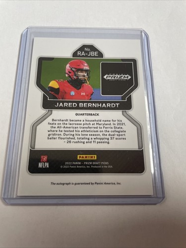 2022 PRIZM AUTO AUTOGRAPH JARED BERNHARDT ROOKIE CARD - Picture 2 of 2