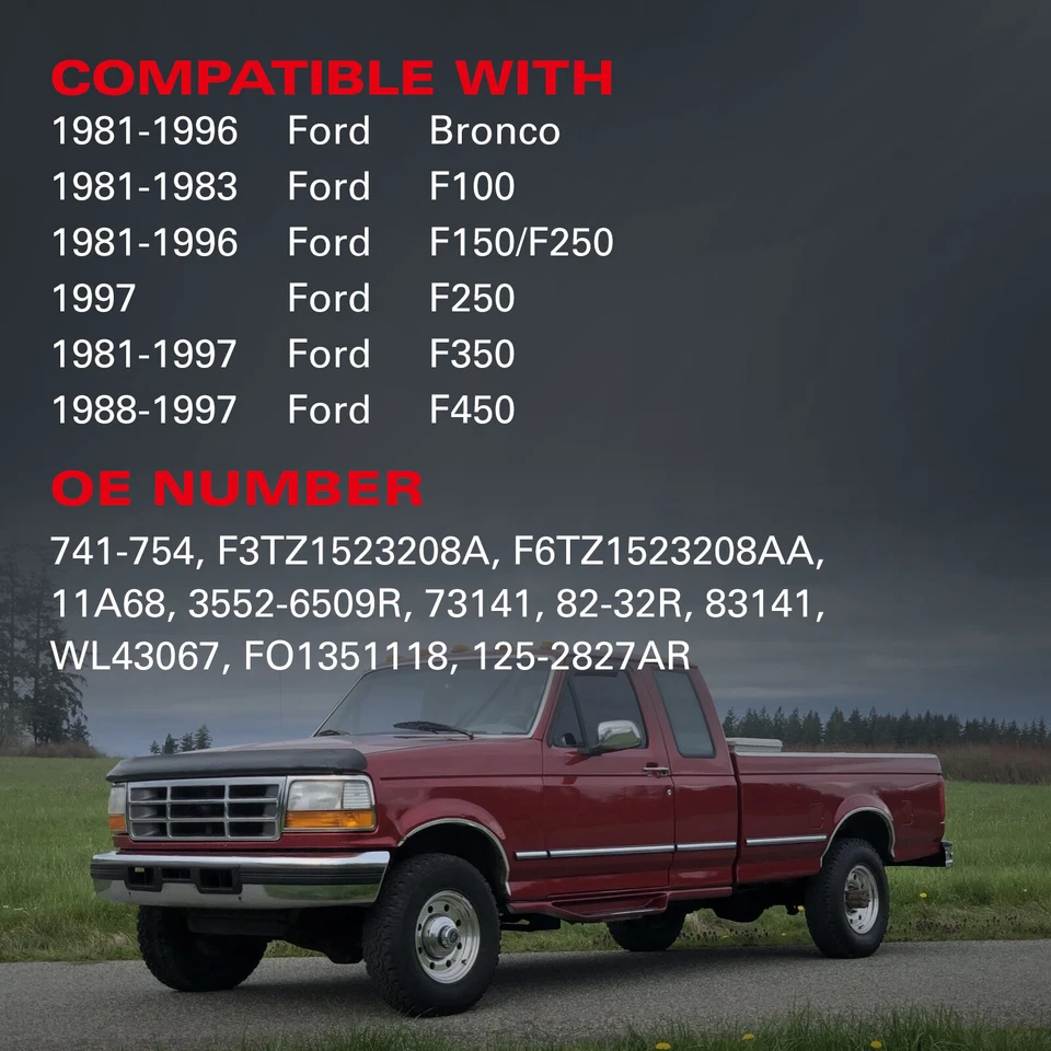 Front LH RH For Ford Bronco F100 F150 F250 F350 Power Window Regulator w/ Motor - Image 3 of 4