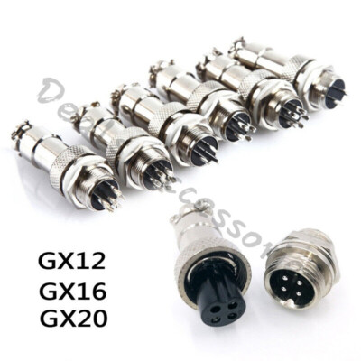 #ad GX16 GX20 GX12 Aviation Plug Maleamp;Female Wire Panel Metal Connector 2 3 4 5 6Pin $2.66