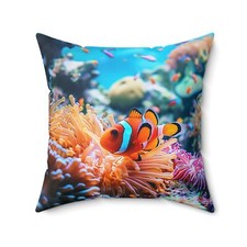 Square Pillow w/Hidden Zipper -  Sea Life - Vibrant Color  PG-MJ-196 