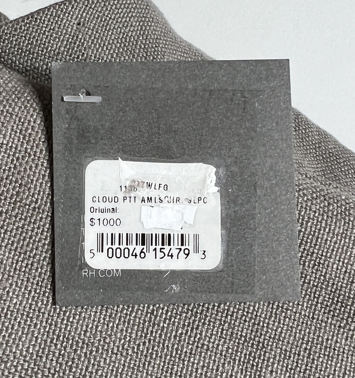 Restoration Hardware Cloud Petite Armless Chair SLIPCOVER Washed Linen