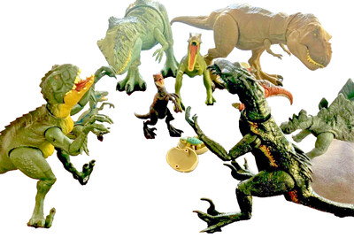 TEN Dinosaur Jurassic Park World Toys  Dino Egg T Rex Stegosaurus w/Flex-Joints