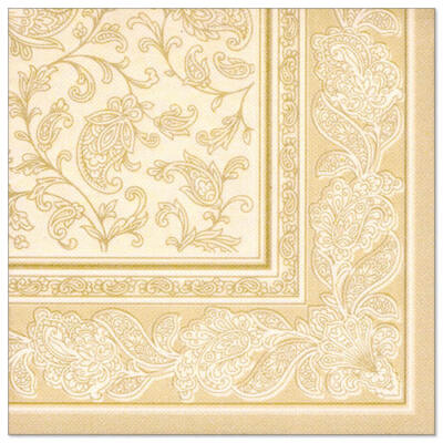 160 champagner Servietten ''ROYAL Collection'' 1/4-Falz 40 cm ''Ornaments'' Party