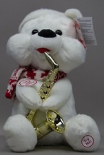 Peluche Orso Animato Natale Vacanze che Gioca Sax e Assegni Illumina Nuovo con etichette